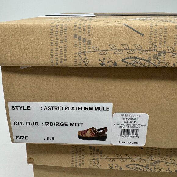 Free People Astro Platform Mules in Red Plaid Size 9.5 NWT - Picture 13 of 13